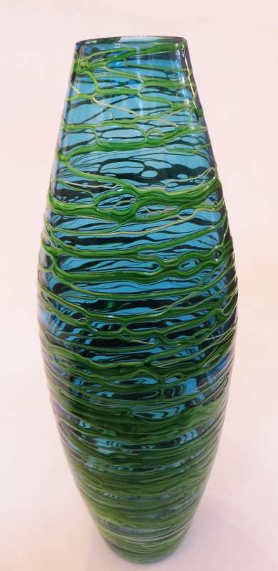 Large Turquoise Bound Vase